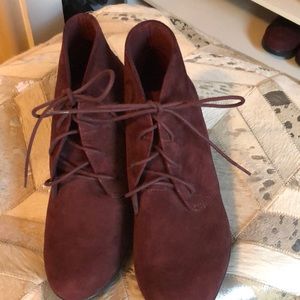 Clark’s suede wedge booties - never worn